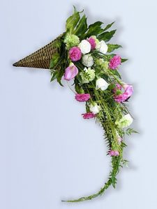 Cascade flower arrangement