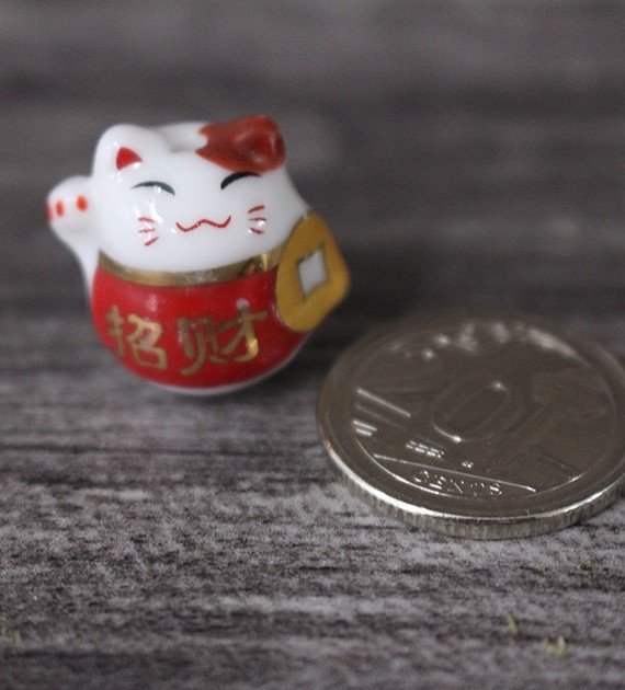 mini fortune cat figurines Mini Fortune Cat Figurine - Red ( " Zhao Cai" ) January 2022